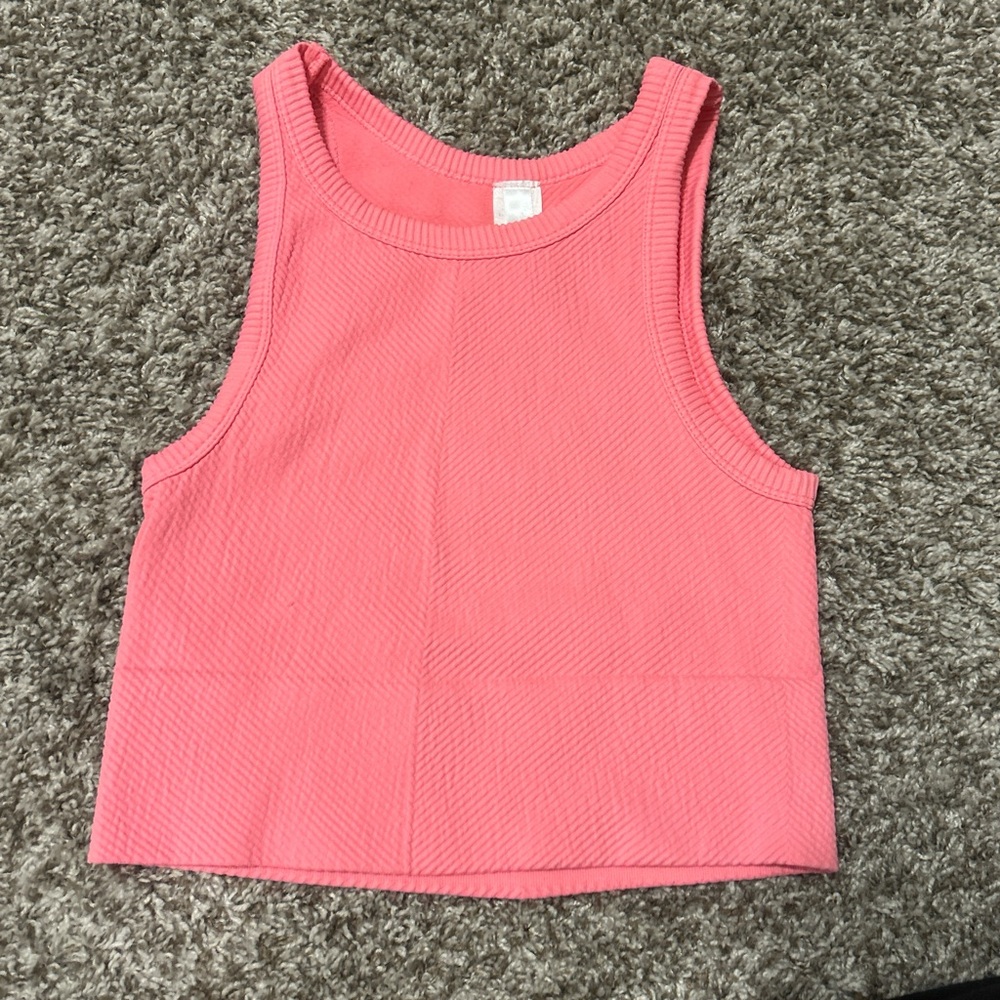 Nikibiki Coral Ribbed Top